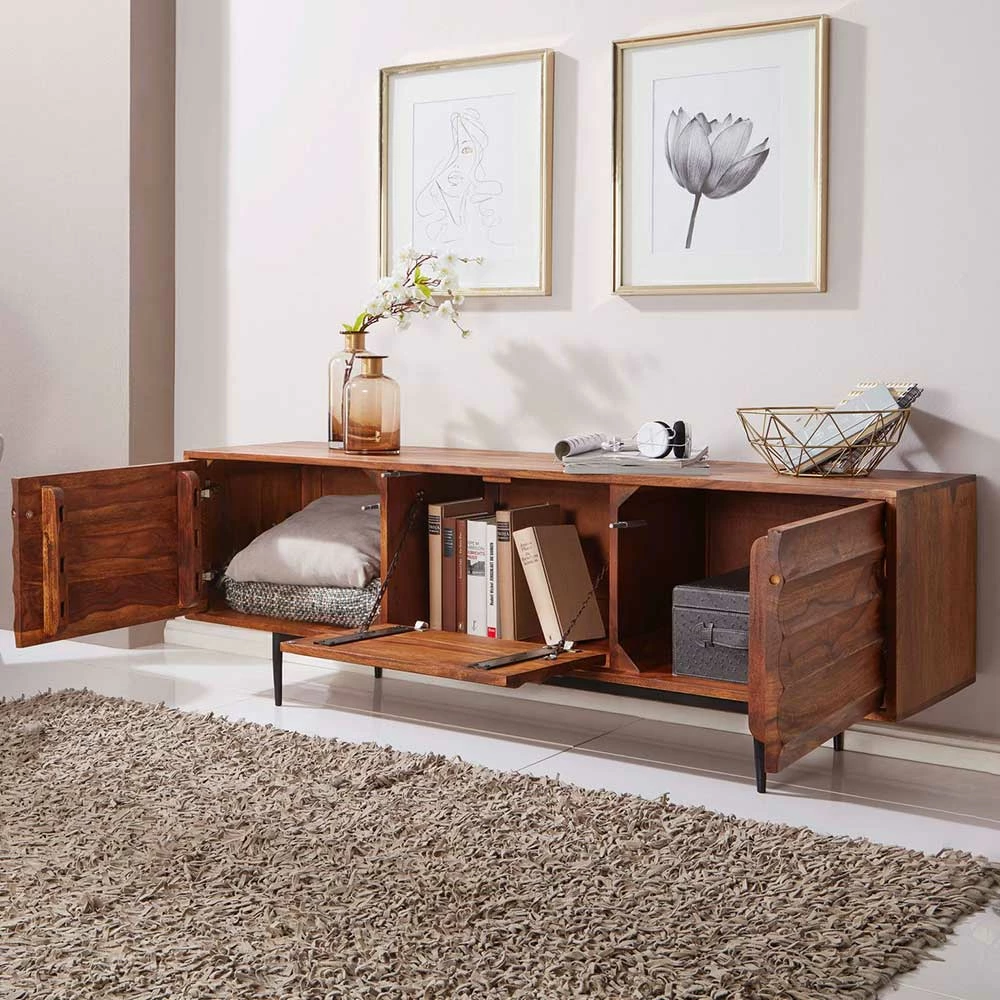 147x50x38 Holz-Kommode 2-türig & Klappe - Mamina 5 147x50x38 Holz-Kommode 2-türig & Klappe - Mamina – Bild 3