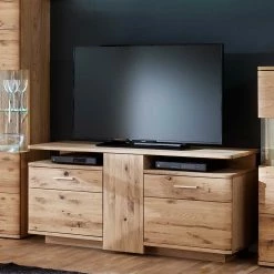 150 Cm Breite TV Kommode In Eiche Bianco - Crokas -Lana Sales 150 cm breite tv kommode in eiche bianco 3 tuerig crokas 01