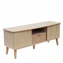 150 Cm Breites Retro TV Board In Eiche - Saimoon 7 150 Cm Breites Retro TV Board In Eiche - Saimoon -Lana Sales 150 cm breites retro tv board in eiche bianco teilmassiv saimoon 01