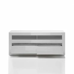 150cm Breites TV Board In Hochglanz Weiß Mextra Mit Beton Dekor 13 150cm Breites TV Board In Hochglanz Weiß Mextra Mit Beton Dekor -Lana Sales 150cm breites tv board in hochglanz weiss mit beton dekor mextra 05