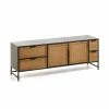 150x55x40 TV Board Aus Rattan & Zeder Holz - Nairos