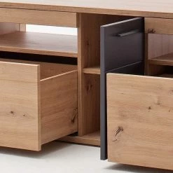 150x55x50 Fernseher Schrank Zweifarbig - Vecenda -Lana Sales 150x55x50 fernseher schrank zweifarbig in eichefarben grau vecenda 05