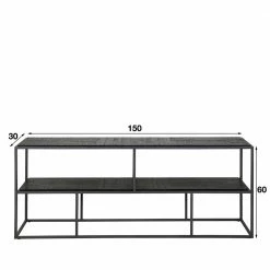 150x60x30 Offenes Regal In Schwarz - Fantyna -Lana Sales 150x60x30 offenes regal in schwarz aus teak massiv metall fantyna 05