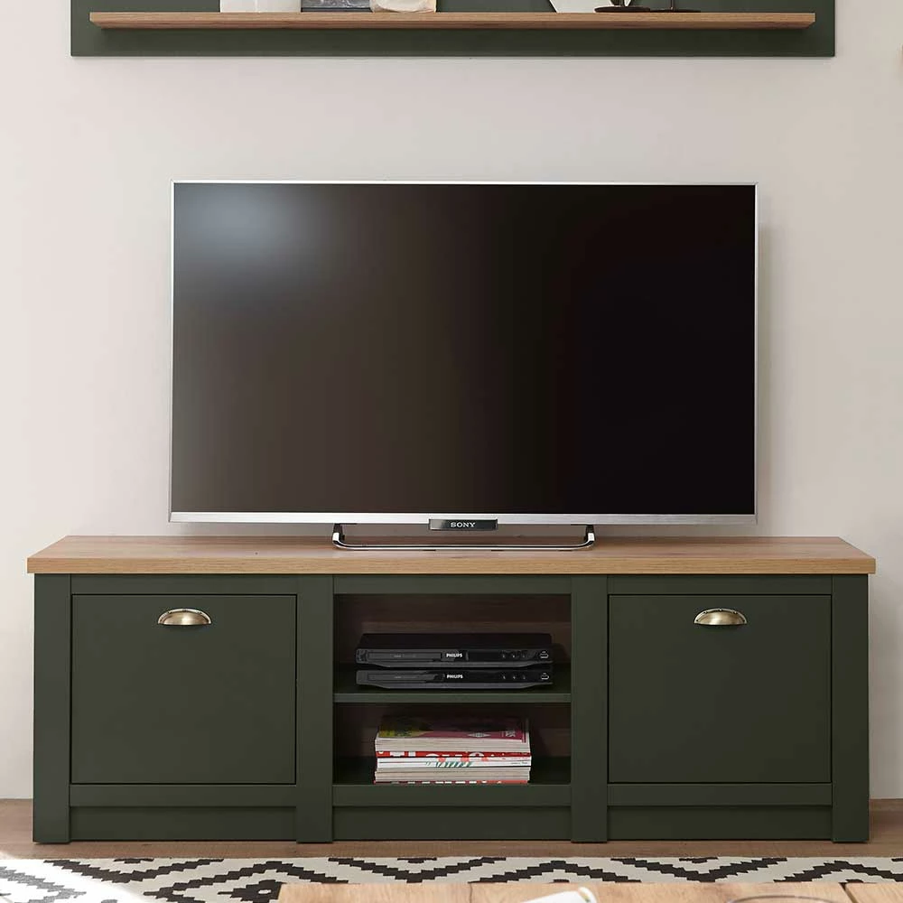 152x51x45 Landhaus TV Board In Graugrün - Eylan 4 152x51x45 Landhaus TV Board In Graugrün - Eylan – Bild 2