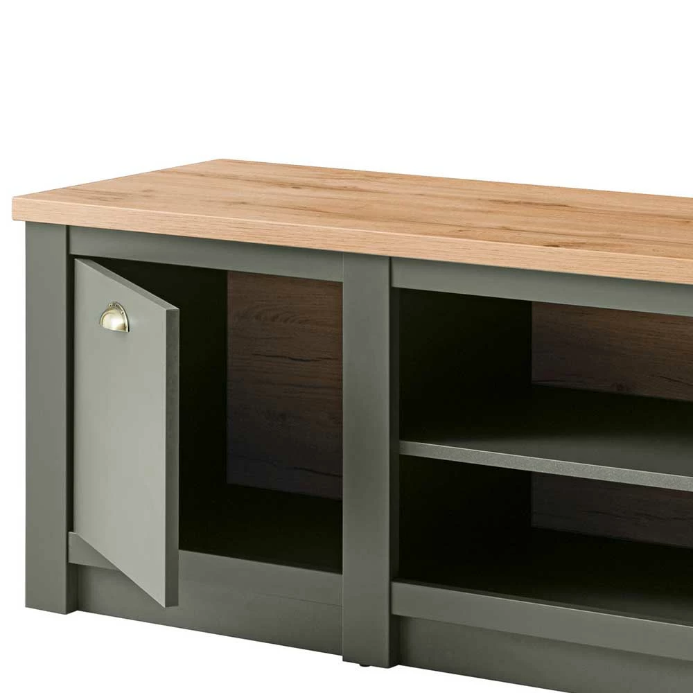 152x51x45 Landhaus TV Board In Graugrün - Eylan 8 152x51x45 Landhaus TV Board In Graugrün - Eylan – Bild 6