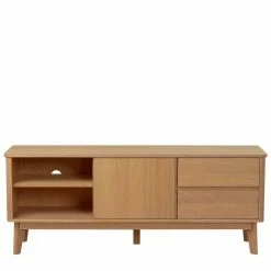 152x60x42 Retro TV Lowboard In Eiche - Adunia -Lana Sales 152x60x42 retro tv lowboard in eiche mit schubladen tuer adunia 02