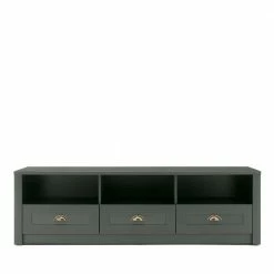 158x47x43 Landhaus TV Board In Dunkelgrün - Niestov -Lana Sales 158x47x43 landhaus tv board in dunkelgruen mit schubladen faechern niestov 03