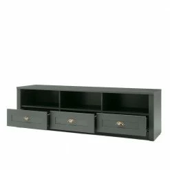 158x47x43 Landhaus TV Board In Dunkelgrün - Niestov -Lana Sales 158x47x43 landhaus tv board in dunkelgruen mit schubladen faechern niestov 04