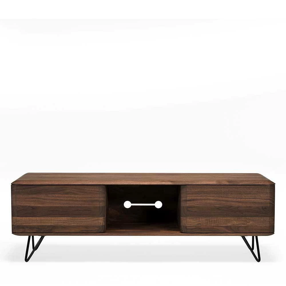 160x45x40 Retro TV Board Aus Nussbaum Massiv - Rivossa 4 160x45x40 Retro TV Board Aus Nussbaum Massiv - Rivossa – Bild 2