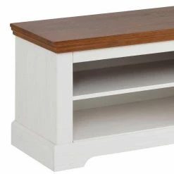 160x45x42 TV Unterschrank In Weiß & Walnuss - Embaly -Lana Sales 160x45x42 tv unterschrank in weiss walnuss aus kiefer massivholz embaly 04