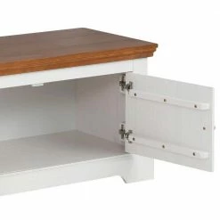 160x45x42 TV Unterschrank In Weiß & Walnuss - Embaly -Lana Sales 160x45x42 tv unterschrank in weiss walnuss aus kiefer massivholz embaly 05