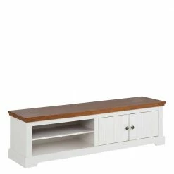 160x45x42 TV Unterschrank In Weiß & Walnuss - Embaly