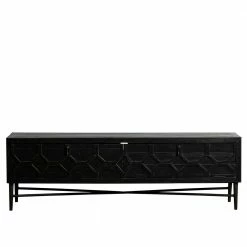 160x50x45 Vintage Design Lowboard In Schwarz - Illestra -Lana Sales 160x50x45 vintage design lowboard in schwarz aus recyclingholz eisen illestra 02