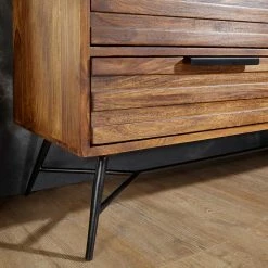 160x54x40 Lowboard Für TV Gerät Aus Holz - Dicna -Lana Sales 160x54x40 lowboard fuer tv geraet aus holz sheesham eisen in schwarz dicna 03