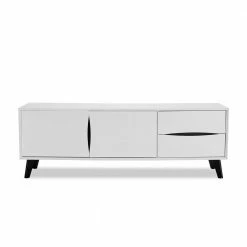 160x55x40 TV Lowboard In Weiß Mit Schwarz - Vasdov 10 160x55x40 TV Lowboard In Weiß Mit Schwarz - Vasdov -Lana Sales 160x55x40 tv lowboard in weiss mit schwarz scandi chic modern vasdov 02