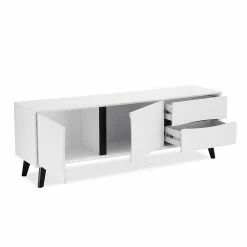 160x55x40 TV Lowboard In Weiß Mit Schwarz - Vasdov 11 160x55x40 TV Lowboard In Weiß Mit Schwarz - Vasdov -Lana Sales 160x55x40 tv lowboard in weiss mit schwarz scandi chic modern vasdov 03