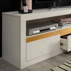 160x55x42 Cm TV Lowboard Aus Holz In Weiß - Meuvrun -Lana Sales 160x55x42 cm tv lowboard aus holz in weiss eichefarben kiefer meuvrun 03