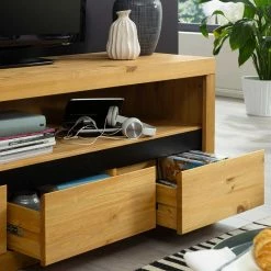160x55x42 Kiefern TV Board Mit 3 Schubladen - Filedria -Lana Sales 160x55x42 kiefern tv board mit 3 schubladen fach in eichefarben filedria 03