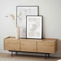 160x56x40 3-türiges Lowboard In Wildeiche - Dynamite -Lana Sales 160x56x40 3 tueriges lowboard in wildeiche und schwarz modern dynamite 02