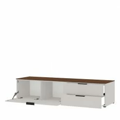 164x47x47 Lowboard In Hellgrau & Nussbaum - Anlogian -Lana Sales 164x47x47 lowboard in hellgrau nussbaum mit klappe 2 schubladen anlogian 03