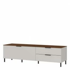 164x47x47 Lowboard In Hellgrau & Nussbaum - Anlogian