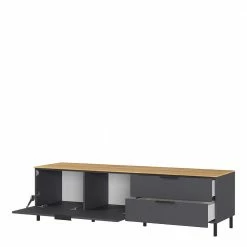 16x47x47 Lowboard Mit Zwei Schubladen & Klappe - Lurys I -Lana Sales 16x47x47 lowboard mit zwei schubladen klappe in dunkelgrau wildeiche lurys i 02