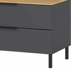 16x47x47 Lowboard Mit Zwei Schubladen & Klappe - Lurys I -Lana Sales 16x47x47 lowboard mit zwei schubladen klappe in dunkelgrau wildeiche lurys i 03