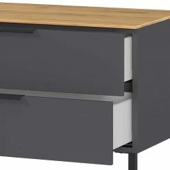 16x47x47 Lowboard Mit Zwei Schubladen & Klappe - Lurys I -Lana Sales 16x47x47 lowboard mit zwei schubladen klappe in dunkelgrau wildeiche lurys i 05