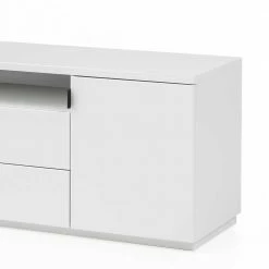170cm Breite TV Bank In Weiß Aus MDF - Smodera -Lana Sales 170cm breite tv bank in weiss aus mdf mit 2 schubladen 2 tueren fach smodera 03