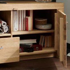 170cm Breites TV Board Aus Geölter Wildeiche - Loitons -Lana Sales 170cm breites tv board aus geoelter wildeiche mit griffen aus metall loitons 05