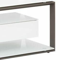 170x42x40 TV Lowboard In Weiß Glas - Dominicas -Lana Sales 170x42x40 tv lowboard in weiss glas und anthrazit stahl dominicas 04