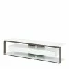 170x42x40 TV Lowboard In Weiß Glas - Dominicas -Lana Sales 170x42x40 tv lowboard in weiss glas und anthrazit stahl dominicas f