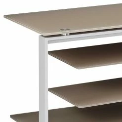 170x42x40 TV Rack In Beige & Grau - Carltons -Lana Sales 170x42x40 tv rack in beige grau aus glas metall carltons 02