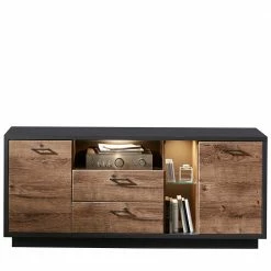 170x74x45 TV Element In Eiche Dunkel & Grau - Maveira