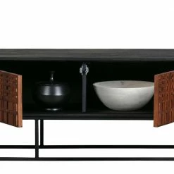 175x46x43 Designer Lowboard In Nussbaum & Schwarz - Andy -Lana Sales 175x46x43 designer lowboard in nussbaum schwarz aus holz metall andy 04