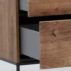 175x62x48 Lowboard Für Fernseher In Holz Optik - Xindus -Lana Sales 175x62x48 lowboard fuer fernseher in holz optik eiche dunkel mit metall grau xindus 05