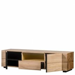 180x46x48 TV Unterschrank Aus Teak Holz - Nekella -Lana Sales 180x46x48 tv unterschrank aus teak holz mit metallgriffen nekella 03