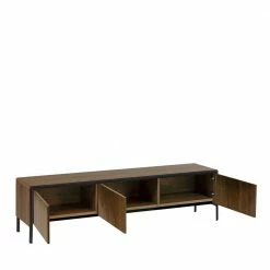 180x50x43 Lowboard In Walnuss & Schwarz - Aglio -Lana Sales 180x50x43 lowboard in walnuss schwarz mit drei tueren aglio 03