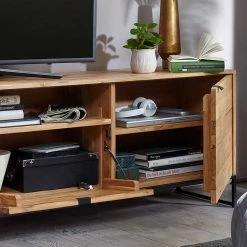 180x57x40 TV Lowboard Mit Viel Stauraum - Varzado -Lana Sales 180x57x40 tv lowboard mit viel stauraum aus wildeiche metall varzado 04