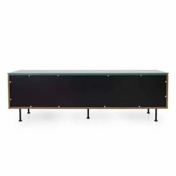 180x57x45 Lowboard In Dunkelgrün & Walnuss - Lesgon -Lana Sales 180x57x45 lowboard in dunkelgruen walnuss aus mdf metall lesgon 05