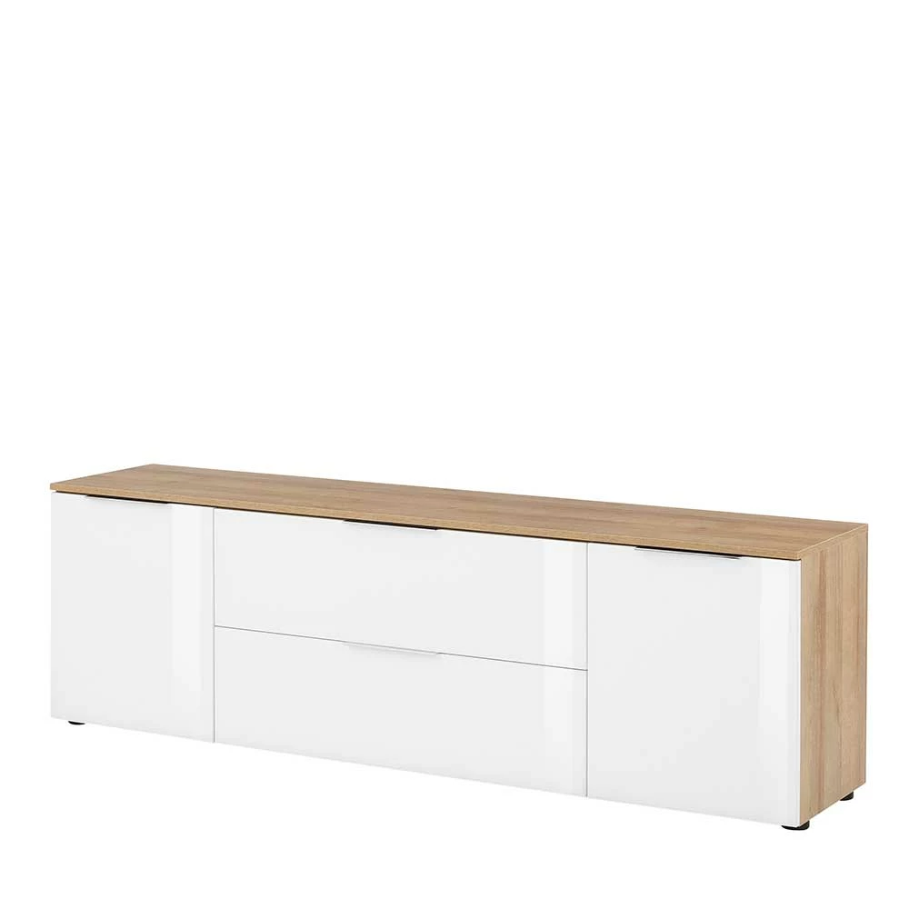 181x55x40 TV Element Modern In Weiß Glas - Ayfuna 3 181x55x40 TV Element Modern In Weiß Glas - Ayfuna