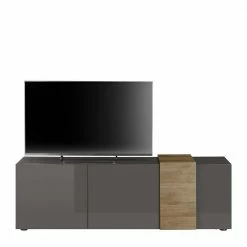 181x59x44 Hochglanz TV Unterschrank In Grau - Eracosta -Lana Sales 181x59x44 hochglanz tv unterschrank in grau eiche eracosta 02