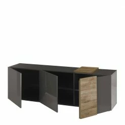 181x59x44 Hochglanz TV Unterschrank In Grau - Eracosta -Lana Sales 181x59x44 hochglanz tv unterschrank in grau eiche eracosta 04