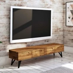 182x42x45 TV Lowboard Mit Vier Schubladen - Mandirov 9 182x42x45 TV Lowboard Mit Vier Schubladen - Mandirov -Lana Sales 182x42x45 tv lowboard mit vier schubladen aus wildeiche stahl schwarz mandirov 02