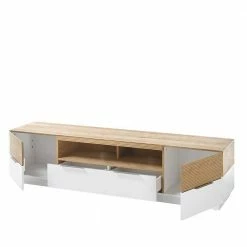 182x46x40 Skandi TV Board In Eiche & Weiß - Hedisca -Lana Sales 182x46x40 skandi tv board in eiche weiss mit sockelgestell hedisca 04