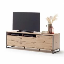 183x60x50 TV Unterschrank In Eiche Holzoptik - Nikdus -Lana Sales 183x60x50 tv unterschrank in eiche holzoptik und anthrazit nikdus 02