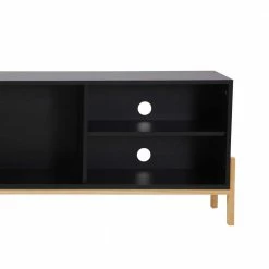 185x54x34 Moderner TV Unterschrank Mit Schiebetür - Penanza -Lana Sales 185x54x34 moderner tv unterschrank mit schiebetuer in schwarz pinie natur penanza 03