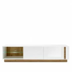 188x46x40 TV Lowboard Mit 2 Klappen - Myrda -Lana Sales 188x46x40 tv lowboard mit 2 klappen 2 faechern in weiss wildeiche myrda 03