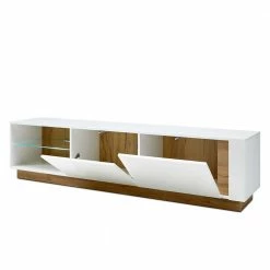 188x46x40 TV Lowboard Mit 2 Klappen - Myrda -Lana Sales 188x46x40 tv lowboard mit 2 klappen 2 faechern in weiss wildeiche myrda 04