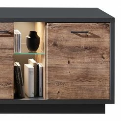 191x64x45 TV Lowboard In Eiche Dunkel & Grau - Maveira 9 191x64x45 TV Lowboard In Eiche Dunkel & Grau - Maveira -Lana Sales 191x64x45 tv lowboard in eiche dunkel grau 3 tuerig schublade faecher maveira 02